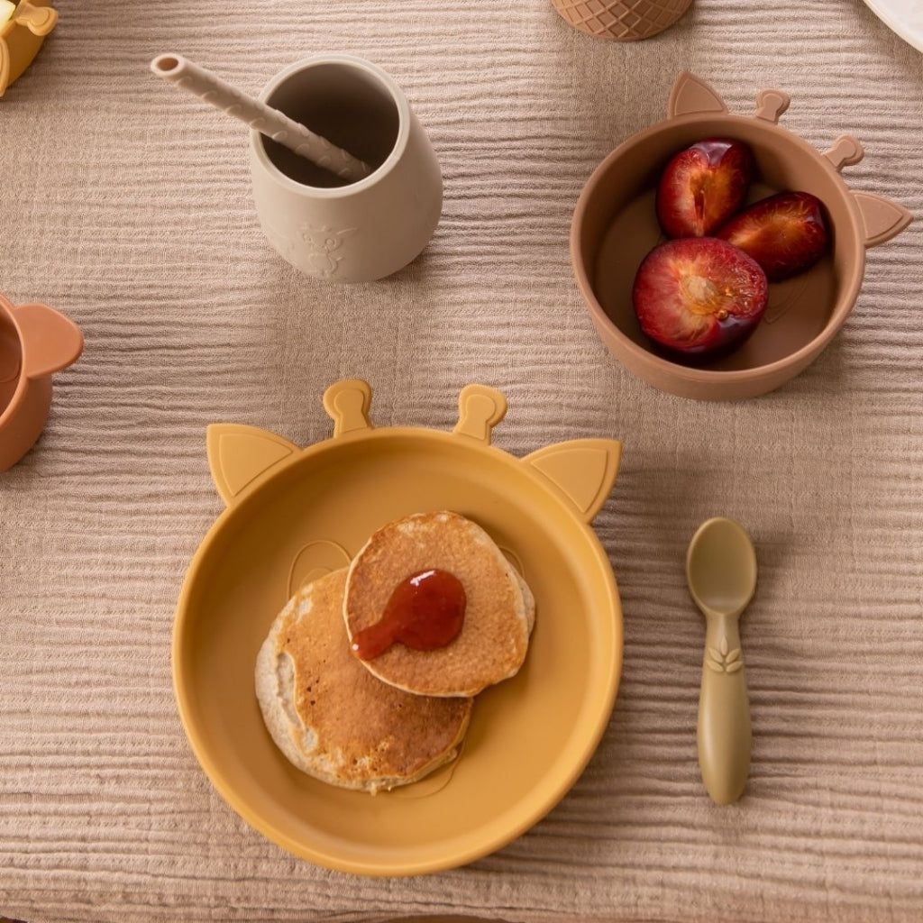 nuuroo - Silikone spisesæt - 3-pak - 100% LFGB silikone - Dusty Yellow