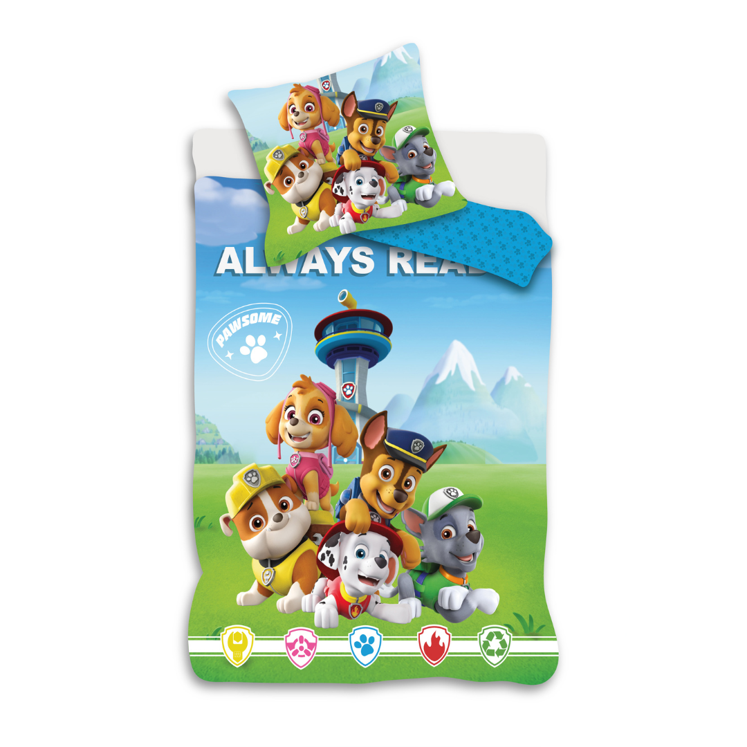 B - Junior sengetøj - 100% Bomuld - 100x140 cm - Paw Patrol