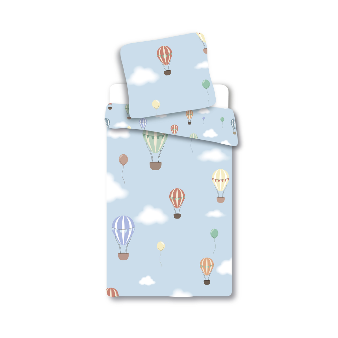B - Junior sengetøj - 100% bomuld - 100x135 - Luftballoner