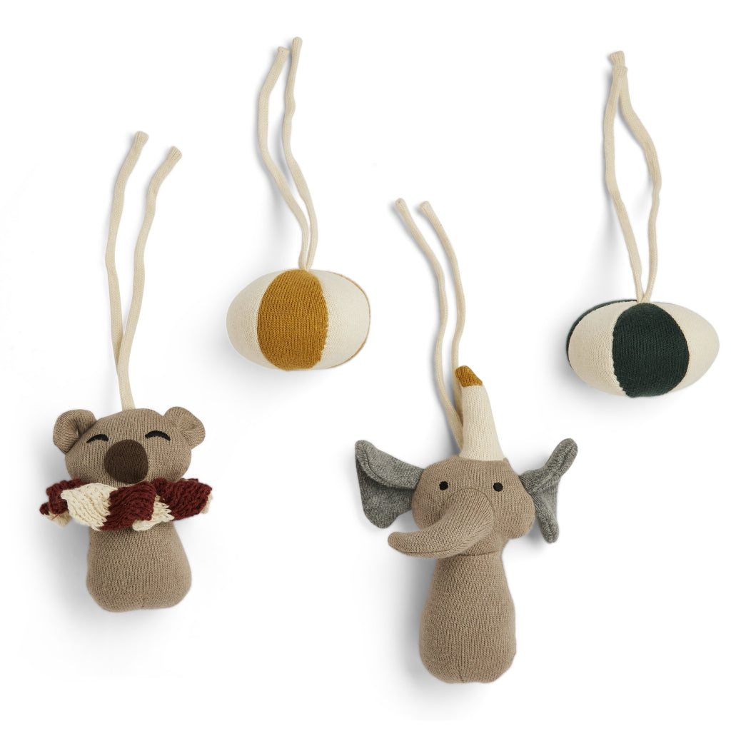 nuuroo - Aktivitetslegetøj til stativ - Økologisk bomuld - 4-pak