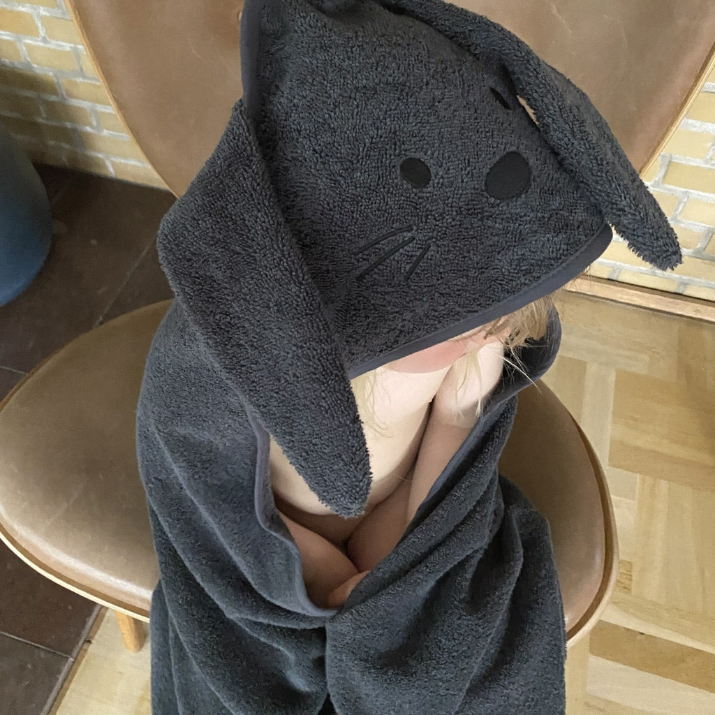 nuuroo - Junior håndklæde med hætte - 100% økologisk bomuld - Asphalt