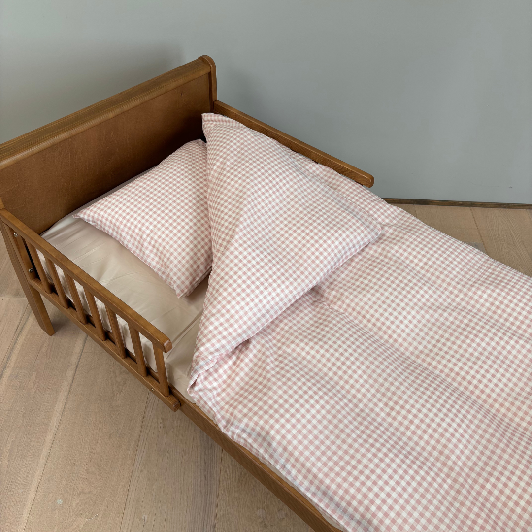 By Mats - Baby sengetøj - 100% Blødt bomuld - 70x100 cm - Blush Check