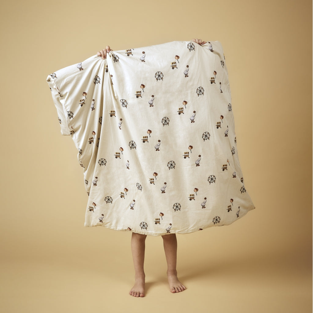 nuuroo - Senior sengetøj - 100% økologisk bomuld - Cream circus