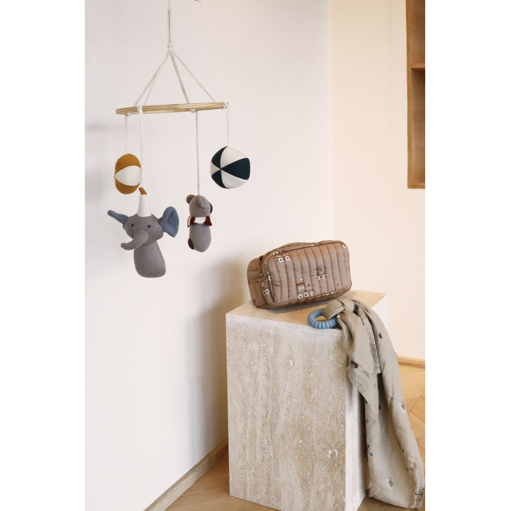 nuuroo - Toilettaske - Økologisk bomuld - 24x10 cm - Carnival train