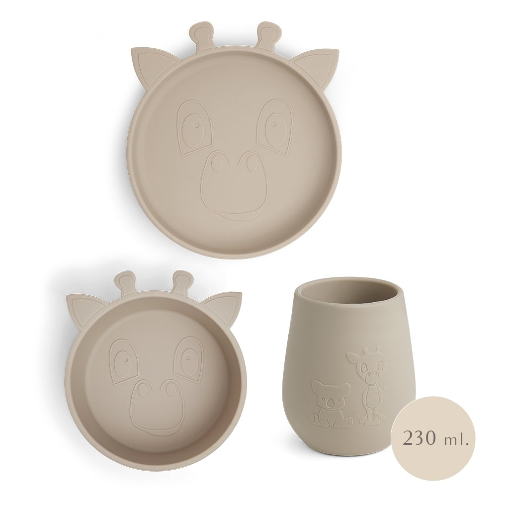 nuuroo - Silikone spisesæt - 3-pak - 100% LFGB silikone - Cobblestone