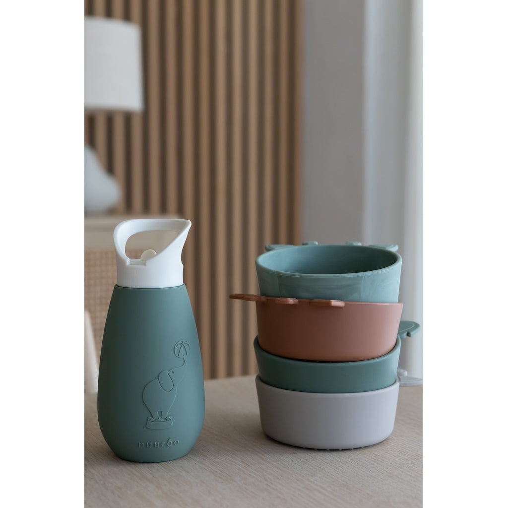 nuuroo - Silikone drikkeflaske - Vandflaske - 350 ml - Dusty Green