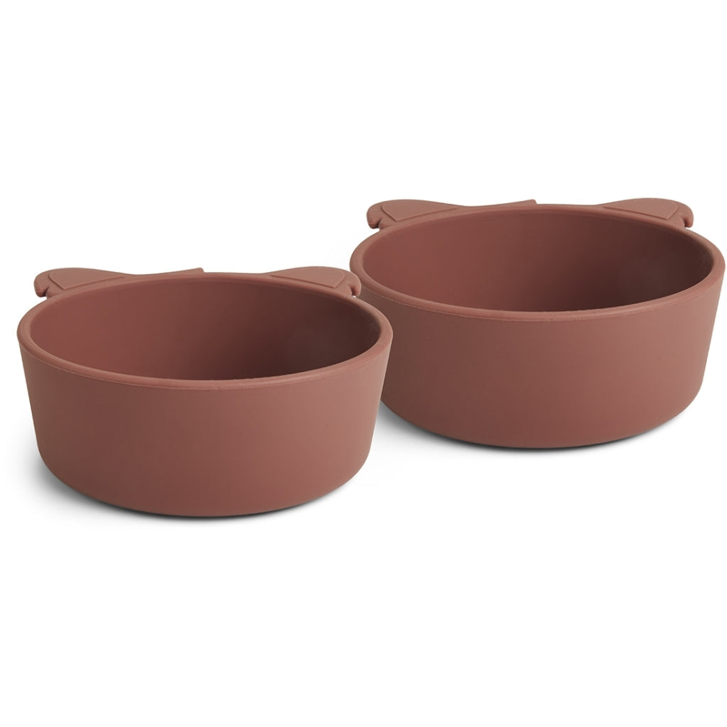 nuuroo - Dyb silikone tallerken - 2-pak - 100% LFGB silikone - Mahogany