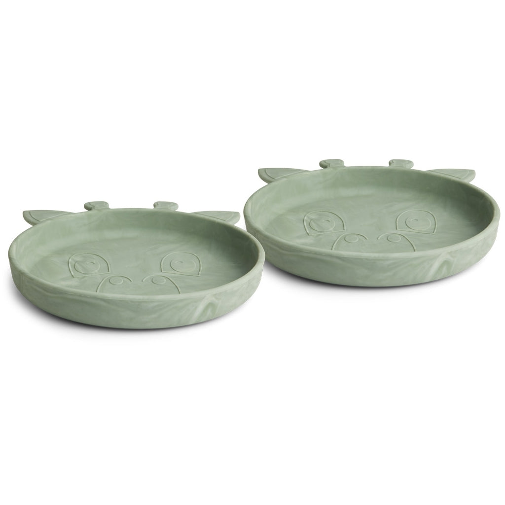 nuuroo - Silikone tallerken - 2-pak - 100% LFGB silikone - Green light mix