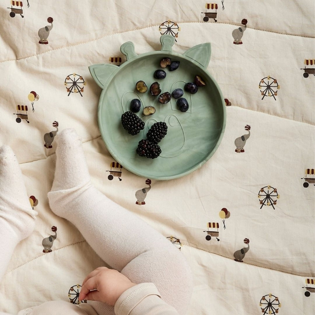 nuuroo - Silikone tallerken - 2-pak - 100% LFGB silikone - Green light mix