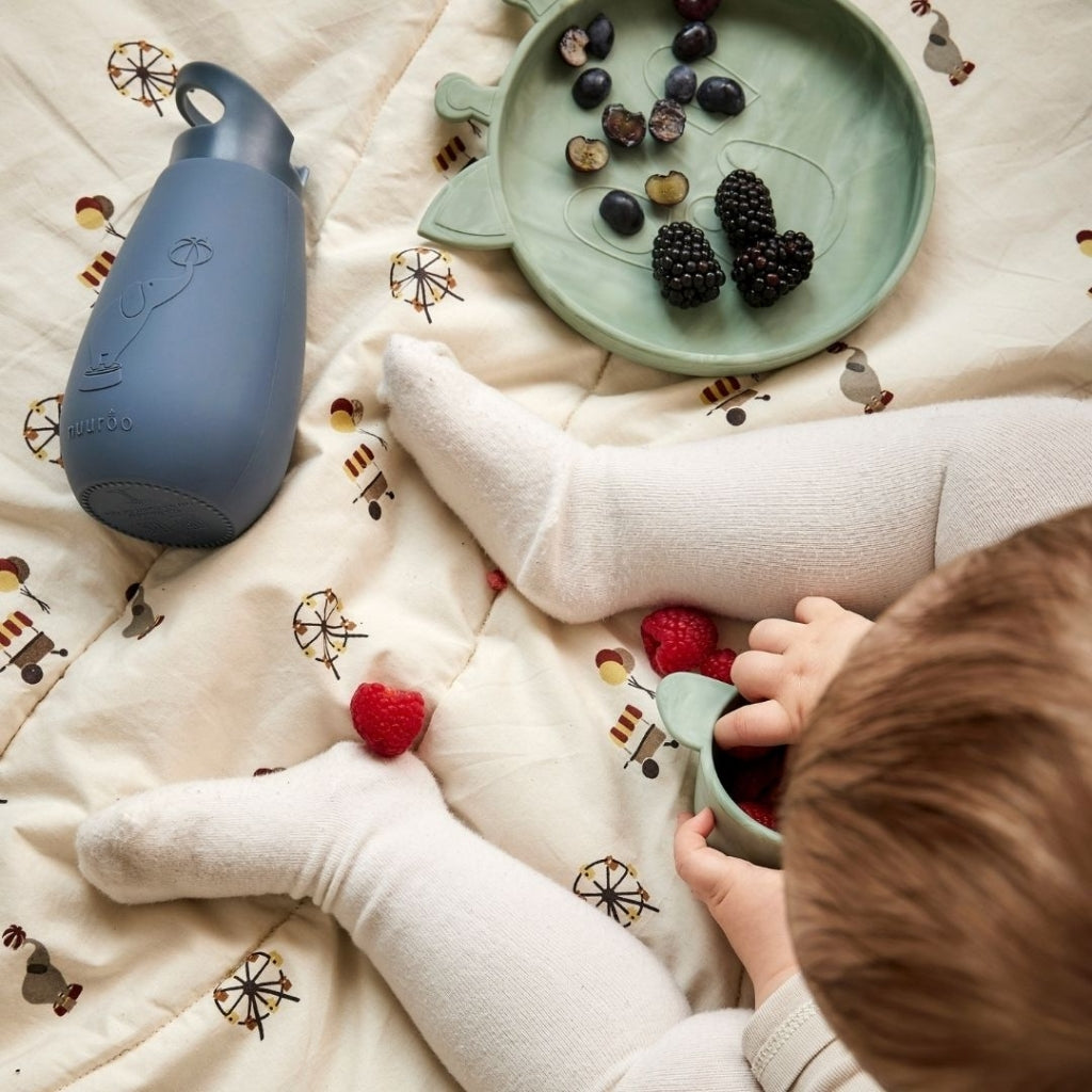 nuuroo - Silikone tallerken - 2-pak - 100% LFGB silikone - Green light mix