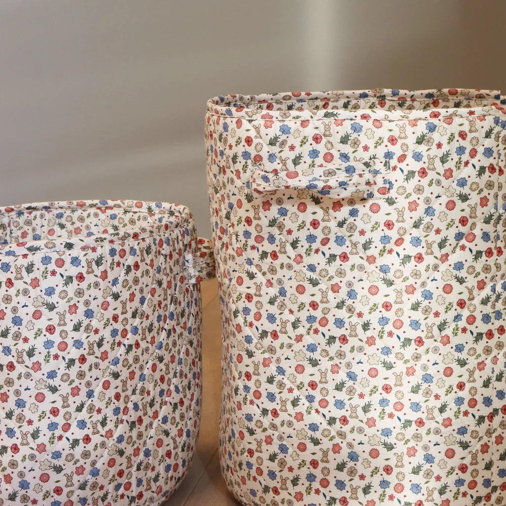 nuuroo - Quiltet opbevaringskurv - 46 cm - Økologisk bomuld - Miniflower