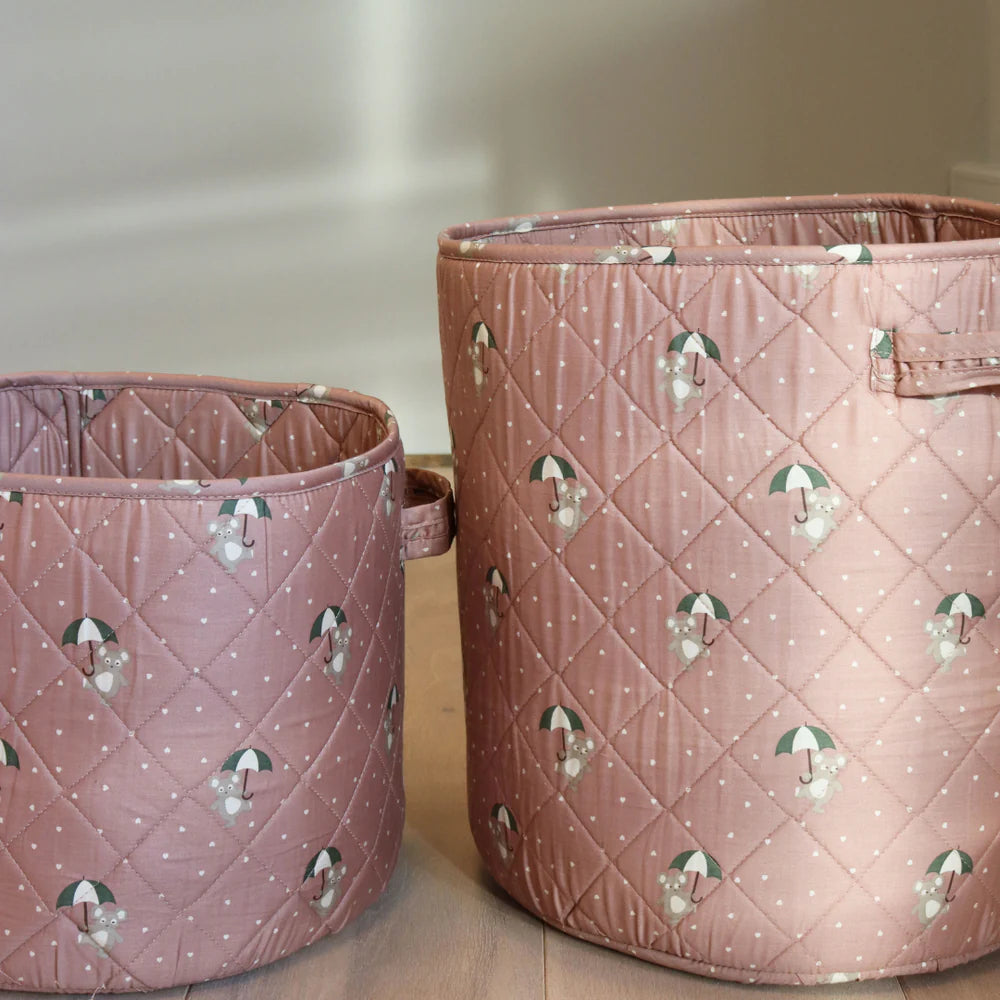 nuuroo - Quiltet opbevaringskurv - 38 cm - Økologisk bomuld - Umbrella