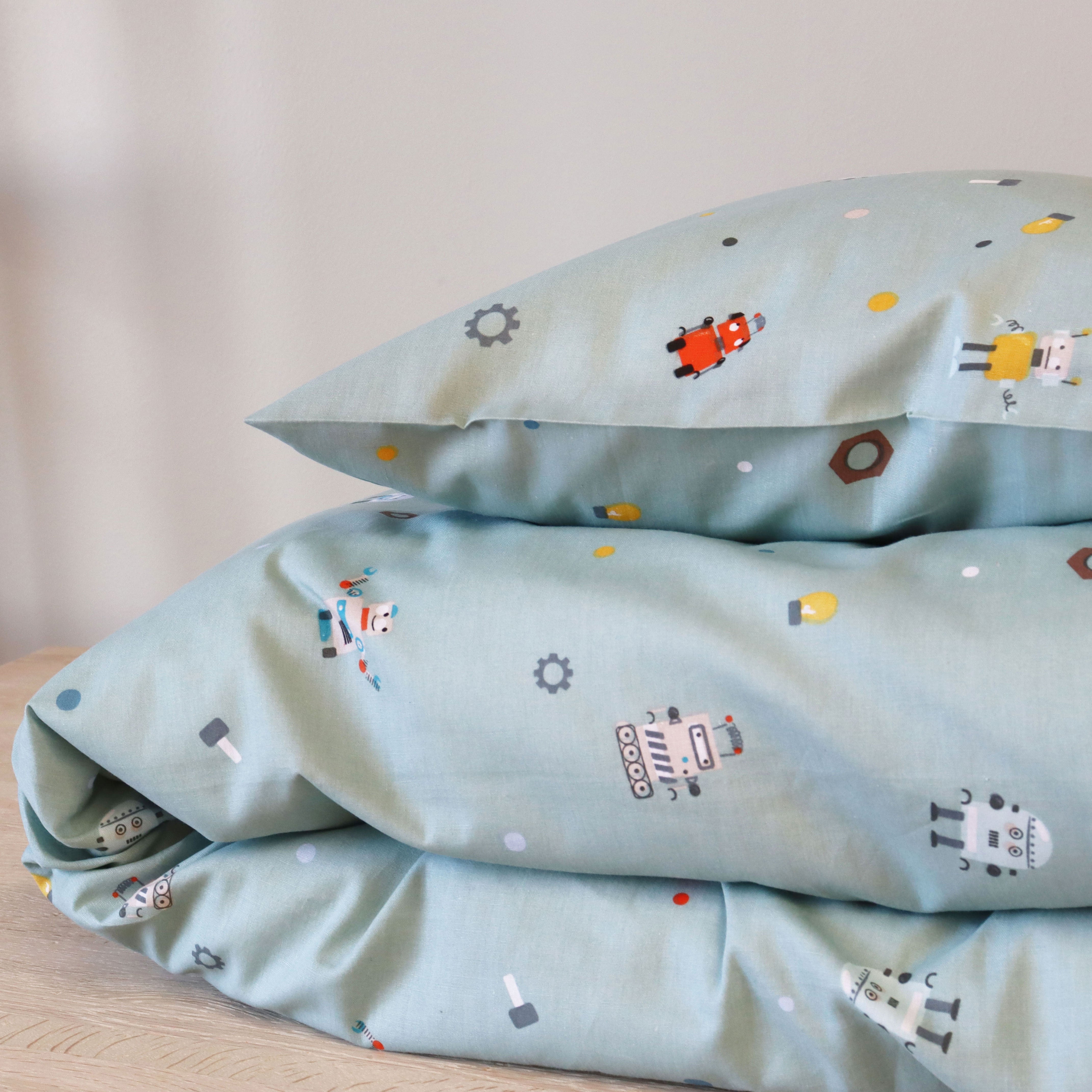 By Mats - Junior sengetøj - 100% Blødt bomuld - 100x140 cm - Robot