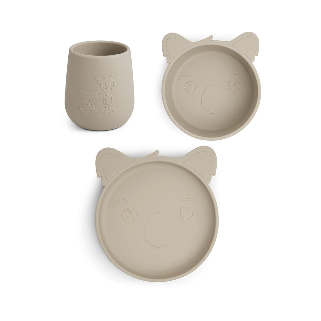 nuuroo - Silikone spisesæt - 3-pak - 100% LFGB silikone - Cobblestone