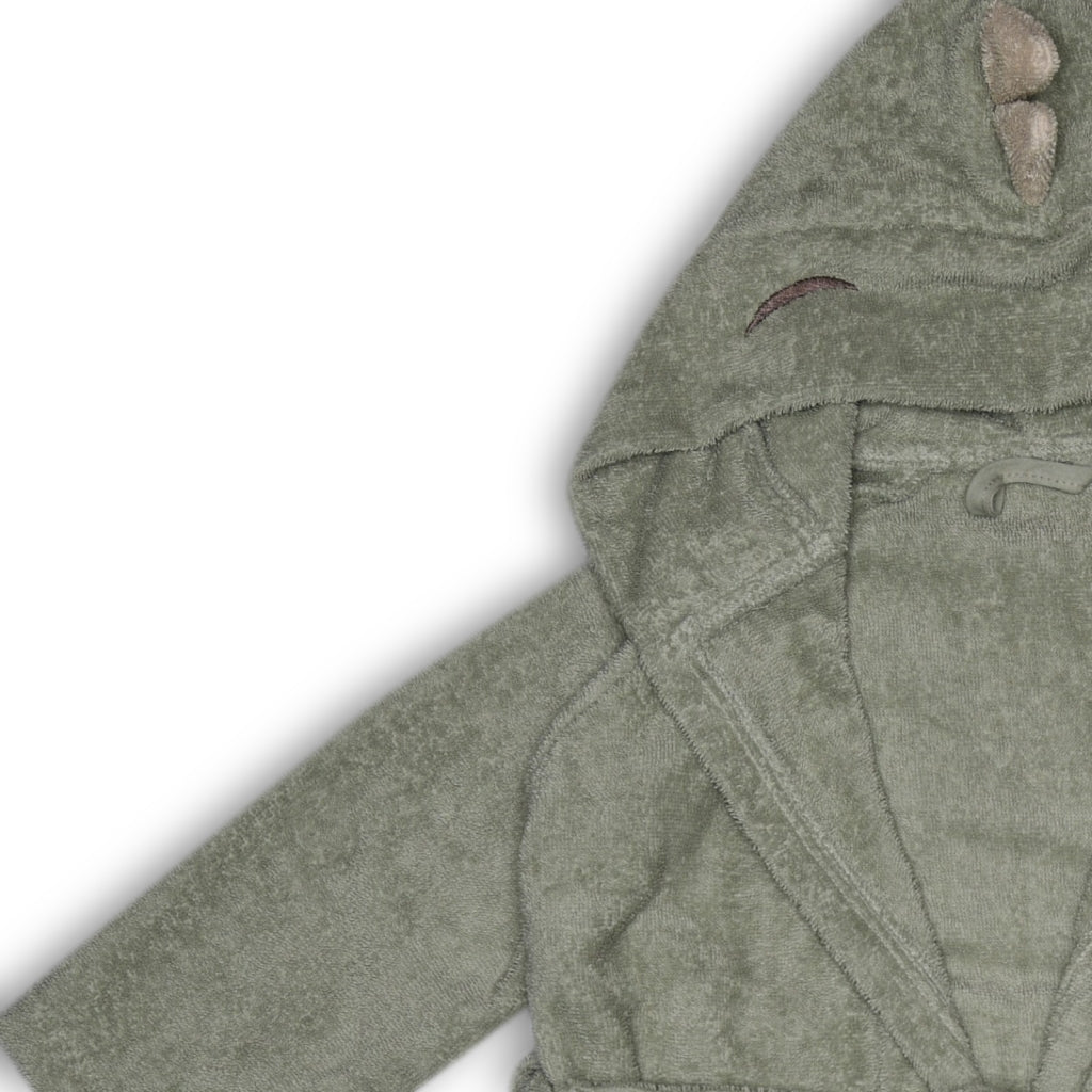 nuuroo - Frotté badekåbe til børn - 5-6 år - Økologisk bomuld - Light green dino