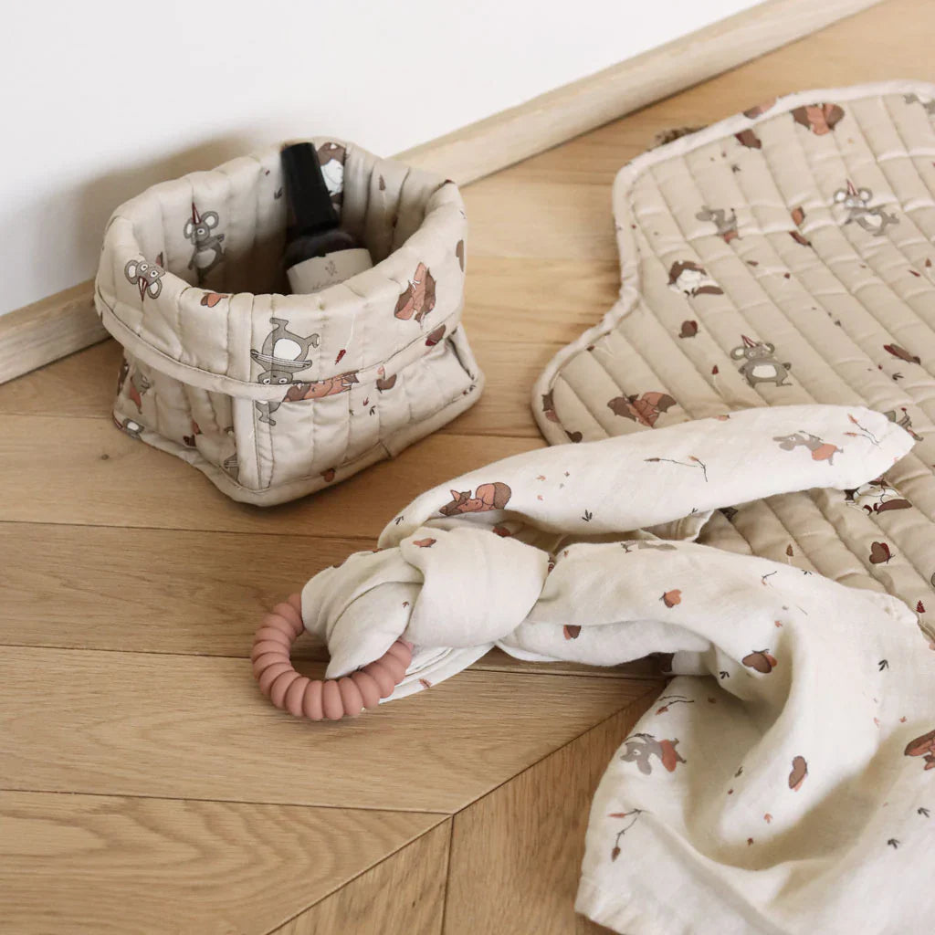 nuuroo - Quiltet opbevaringskurv - 2-pak - Økologisk bomuld - Unicorn