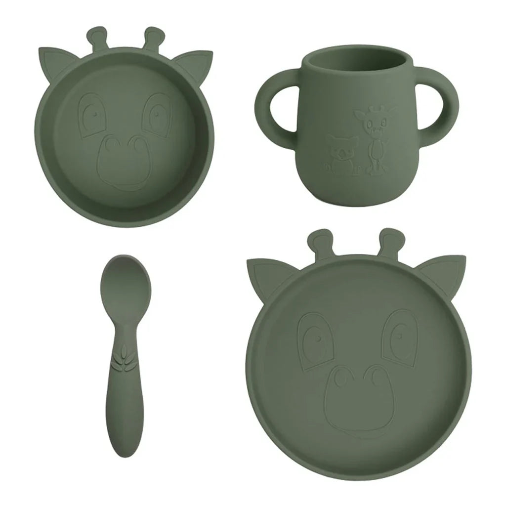 nuuroo - Silikone spisesæt - 4-pak - 100% LFGB silikone - Dusty Green