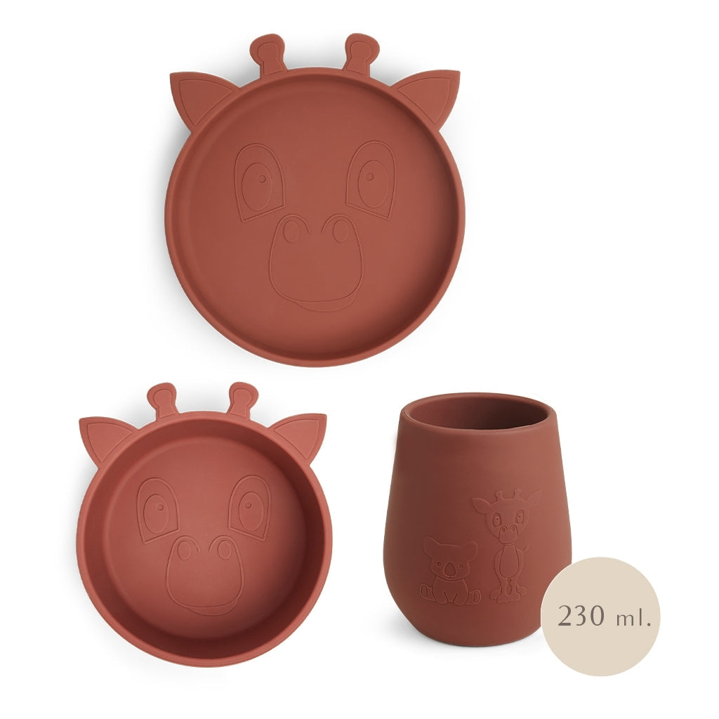 nuuroo - Silikone spisesæt - 3-pak - 100% LFGB silikone - Mahogany