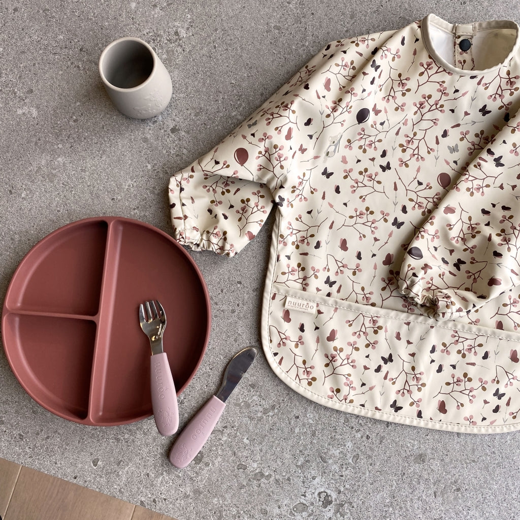 nuuroo - Ruminddelt silikone tallerken - 100% LFGB silikone - Mahogany