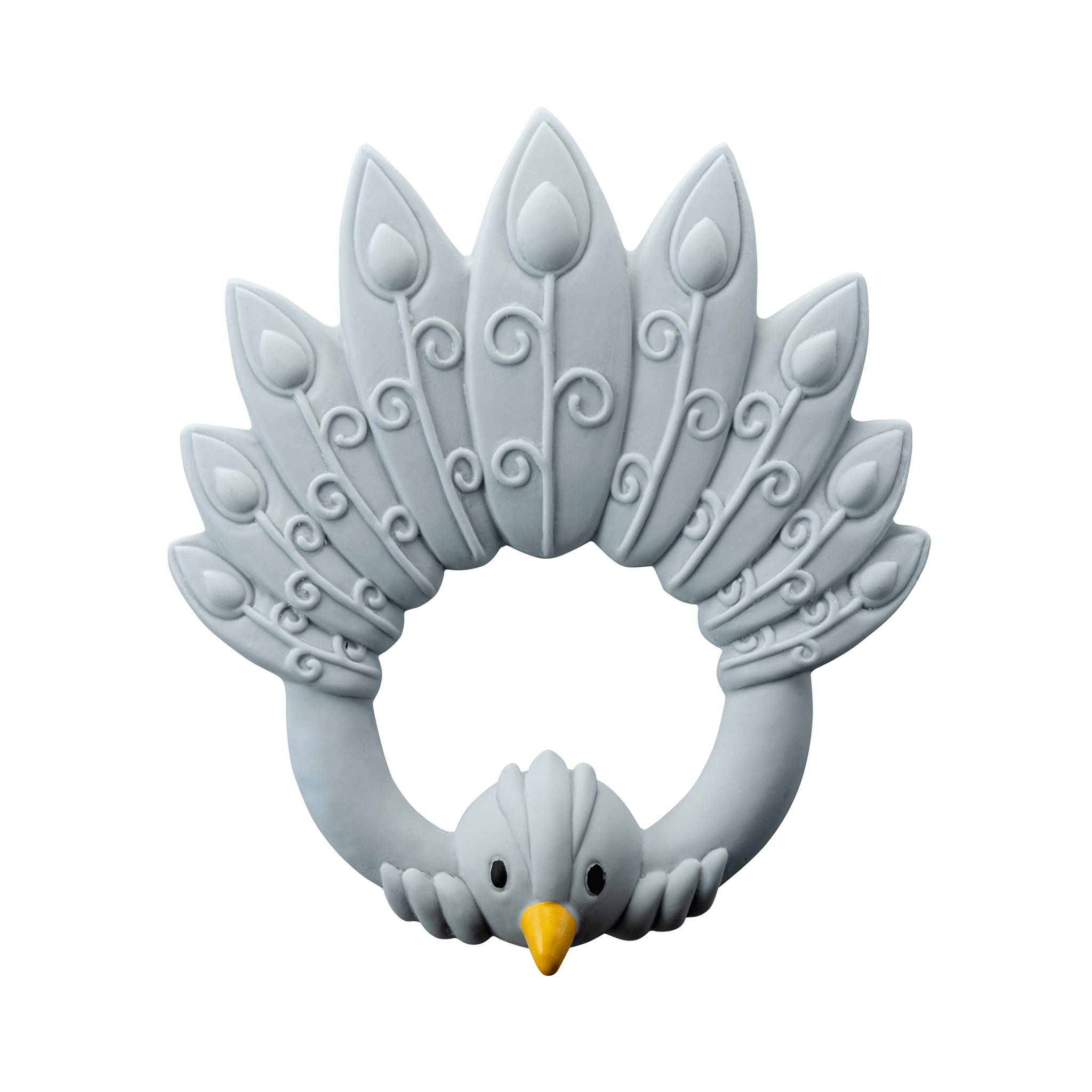 Natruba - Bidering til babys gummer - Naturgummi - Lyseblå påfugl