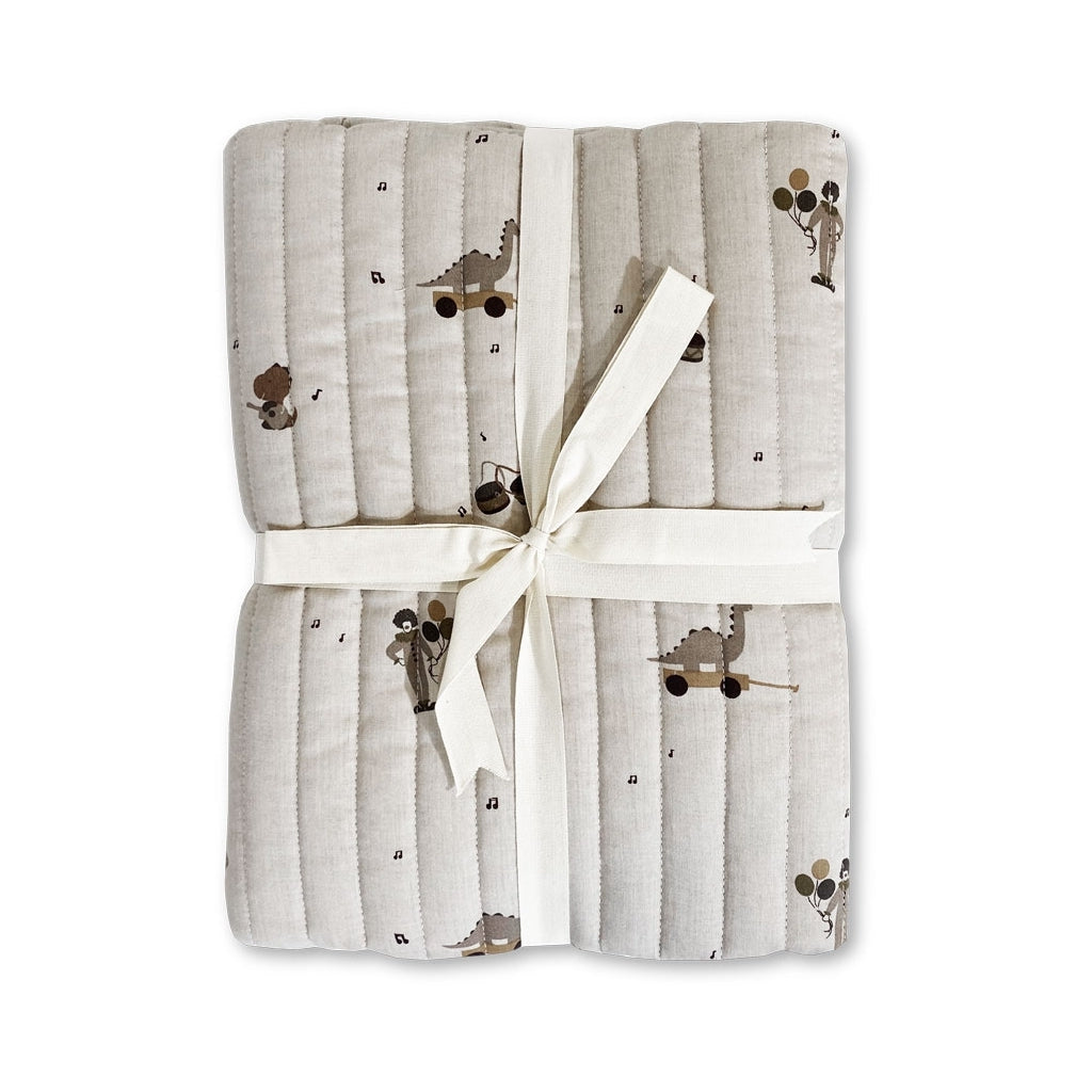 nuuroo - Legetæppe til små børn - Økologisk bomuld - 100 cm - Music Dino