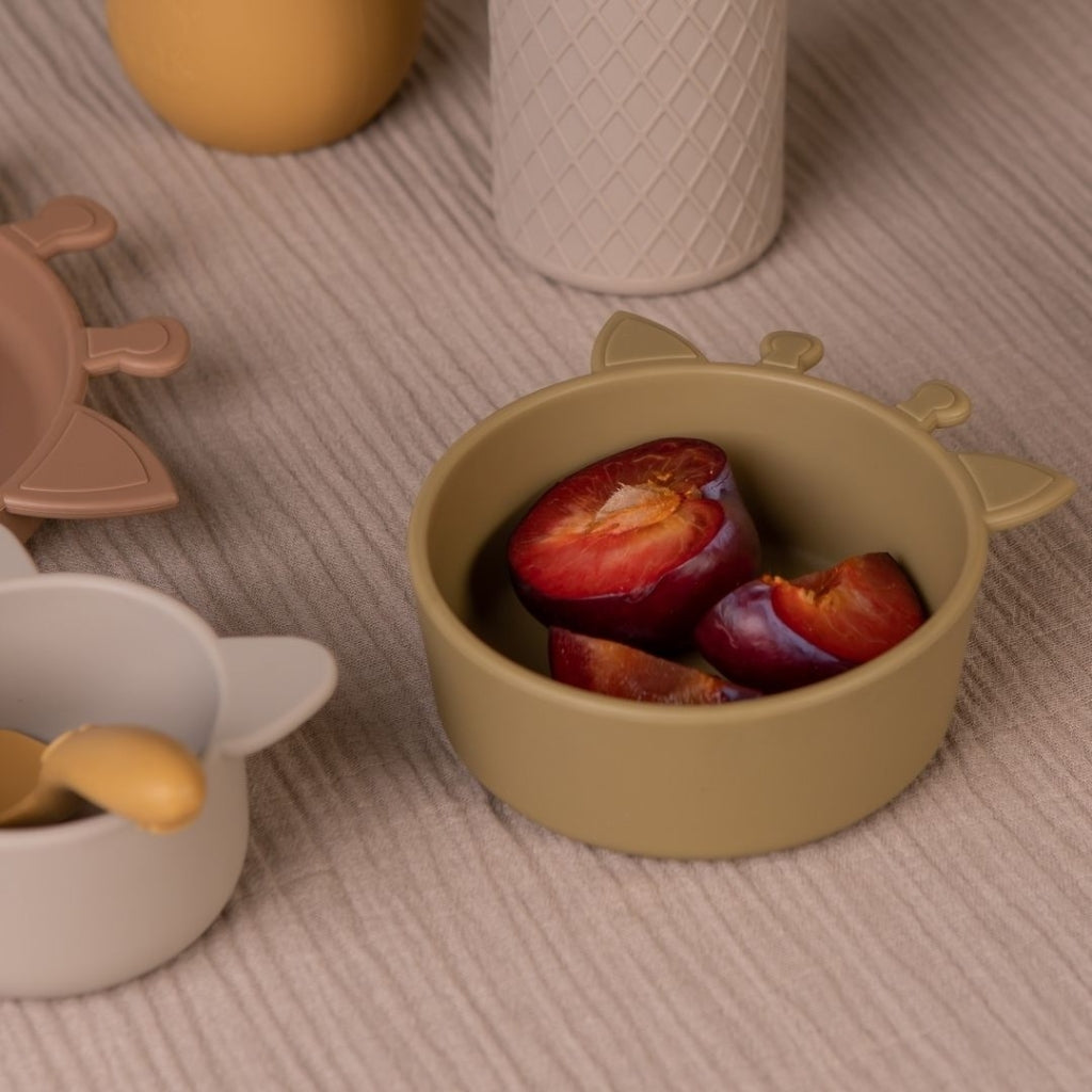 nuuroo - Silikone spisesæt - 4-pak - 100% LFGB silikone - Olive green