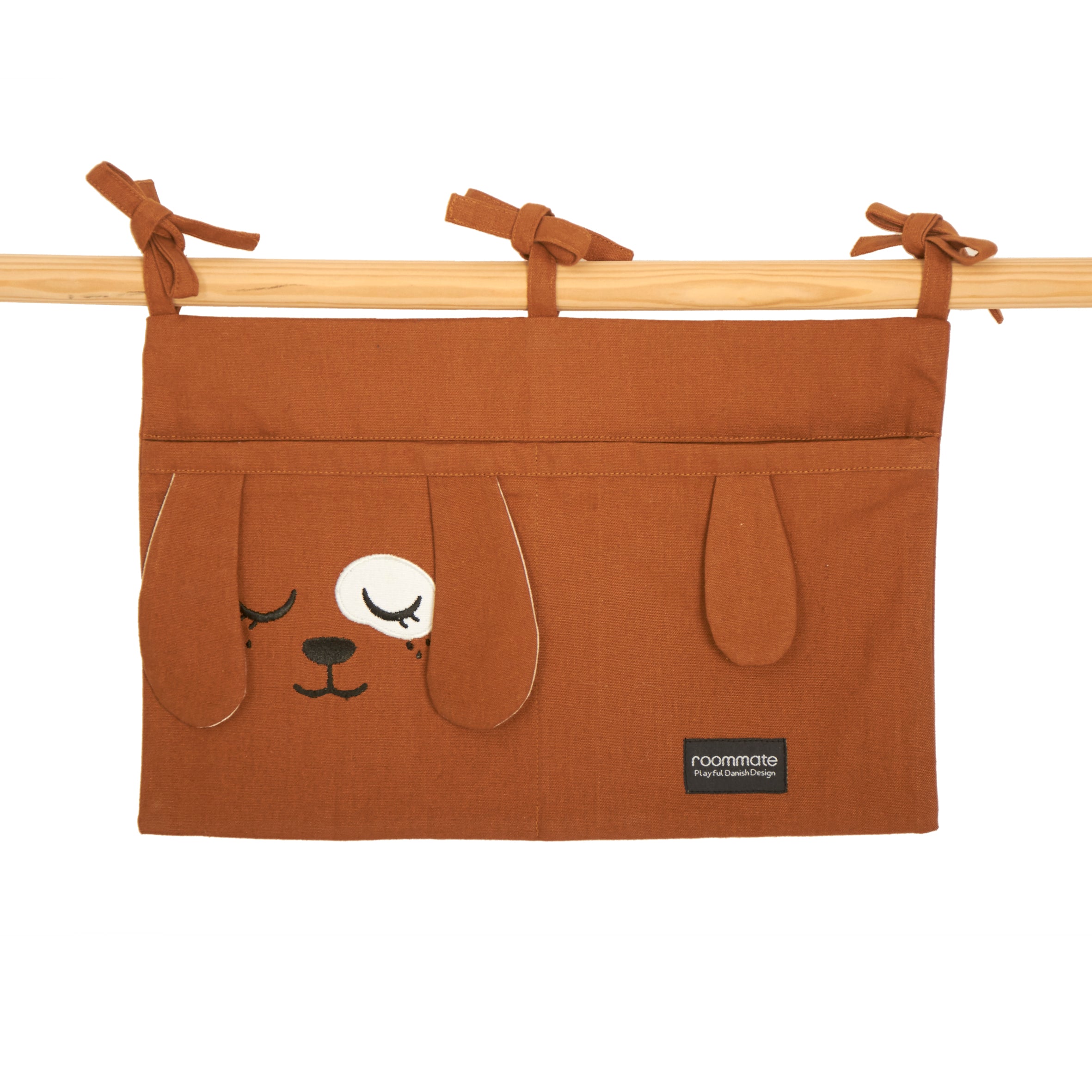 Roommate - Sengelomme - 2 lommer - Økologisk bomuld - Brun hund