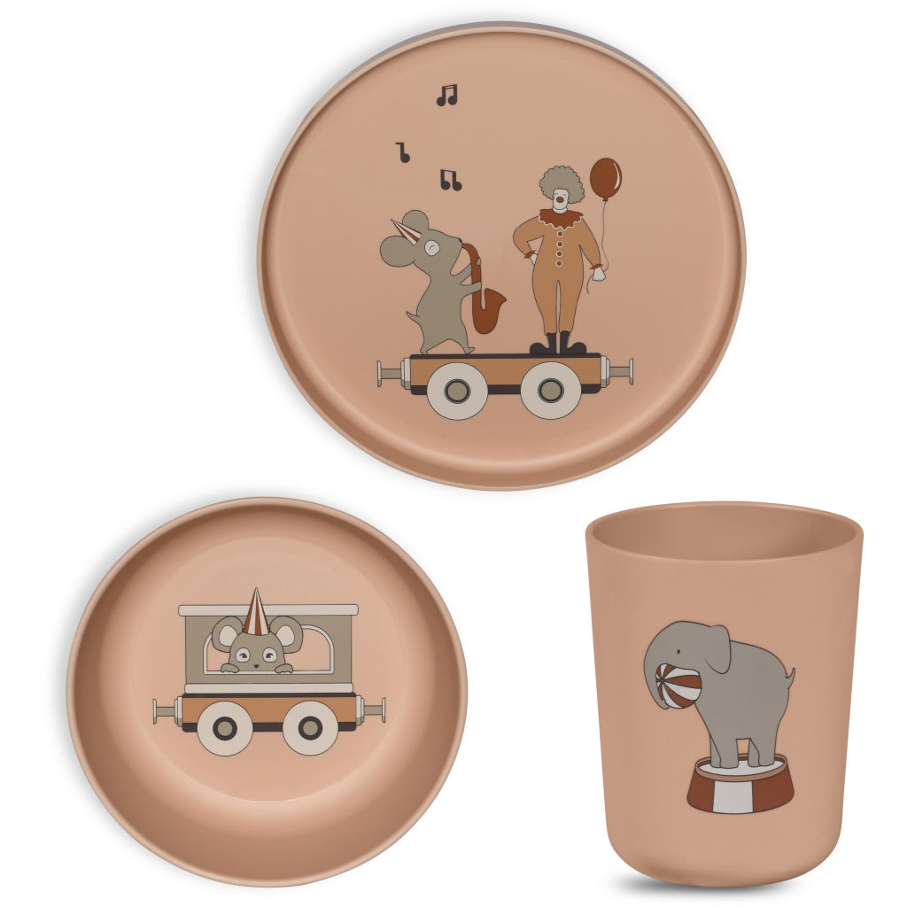 nuuroo - Spisesæt i PLA - 3-pak - 100% bioplast - Rose dust