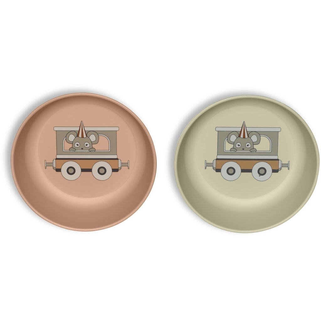 nuuroo - Dybe tallerkner - 2-pak - 100% bioplast - Rose mix