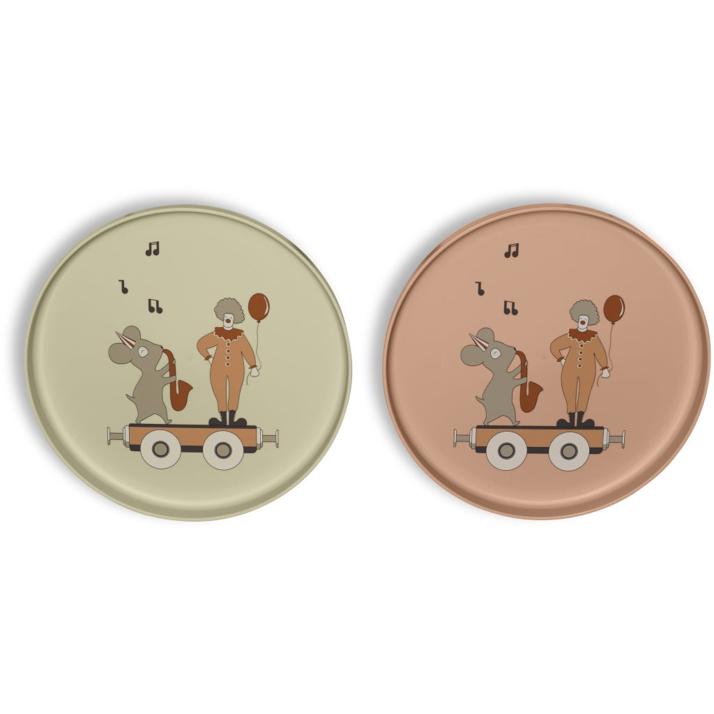 nuuroo - Tallerkner til børn - 2-pak - 100% bioplast - Rose mix