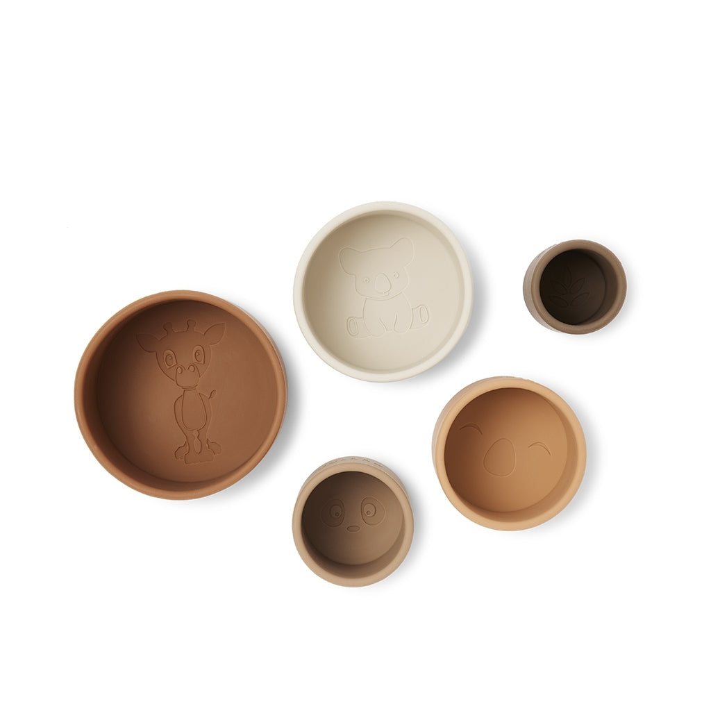 nuuroo - Silikone stabeltårn - Silikone legetøj til børn - Brun