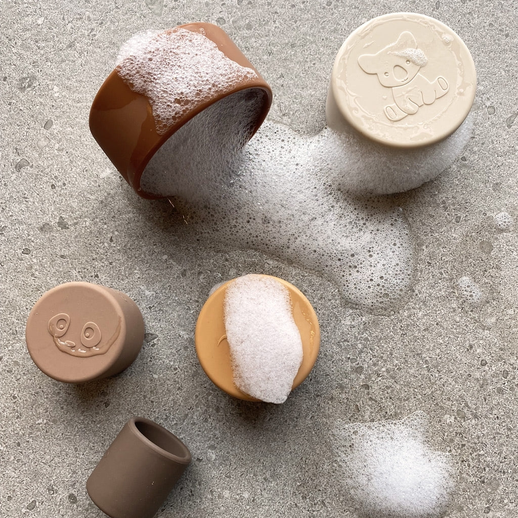 nuuroo - Silikone stabeltårn - Silikone legetøj til børn - Brun