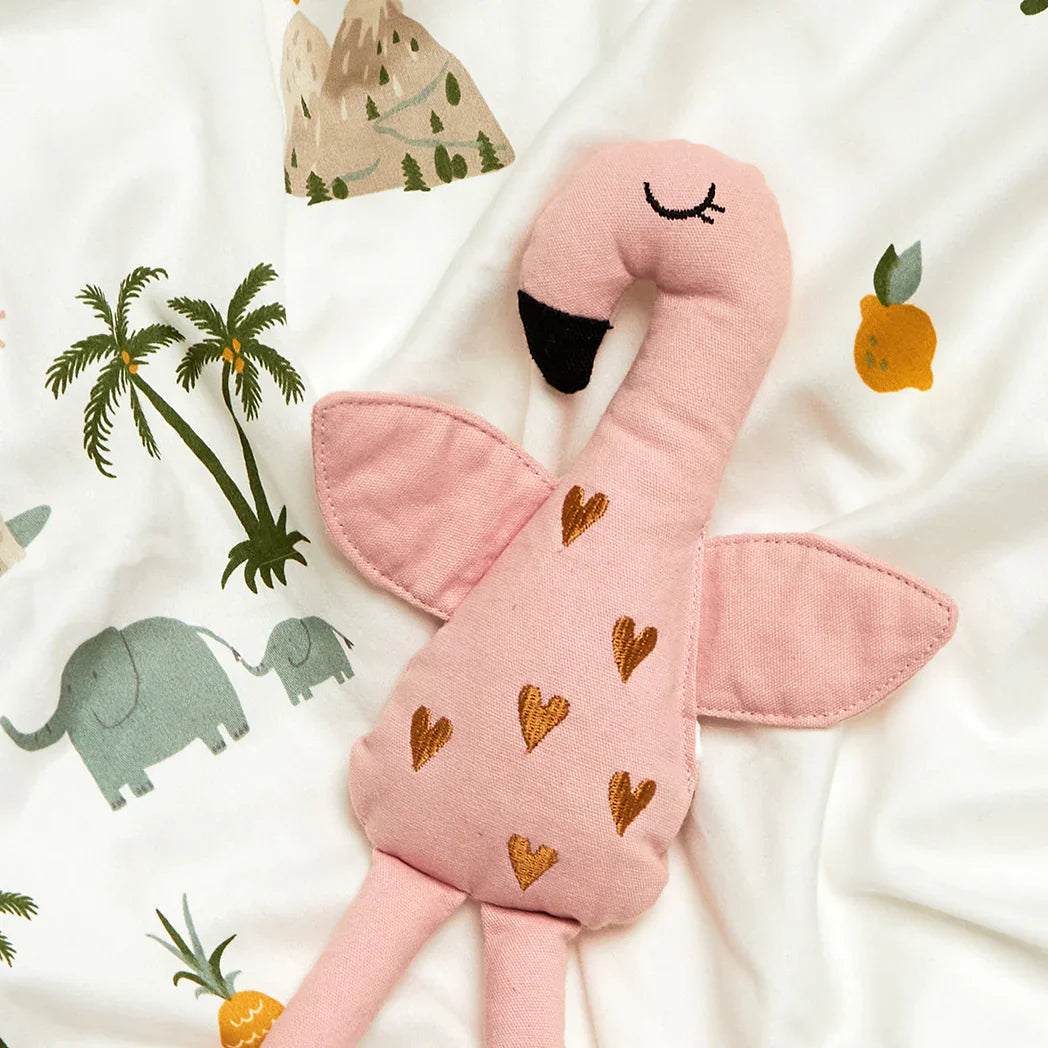 Roommate - Bamse - Flamingo - 100% økologisk bomuld - 28 cm - Lyserød