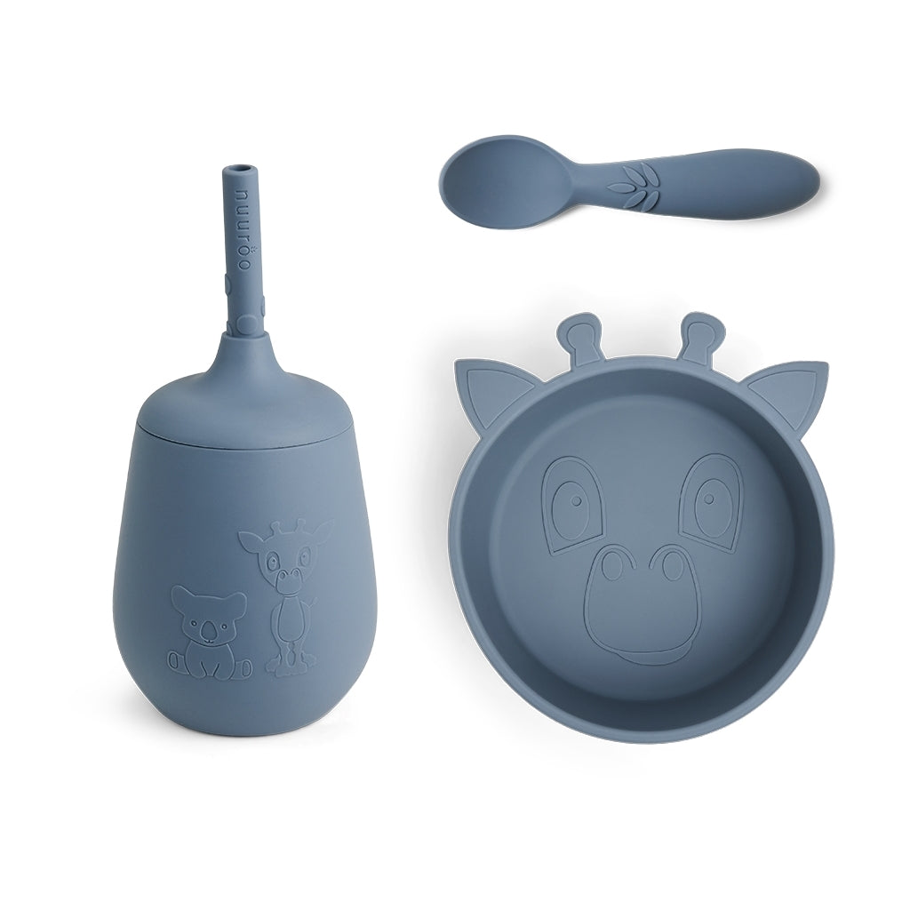 nuuroo - Silikone spisesæt - 3-pak - 100% LFGB silikone - Bering Sea