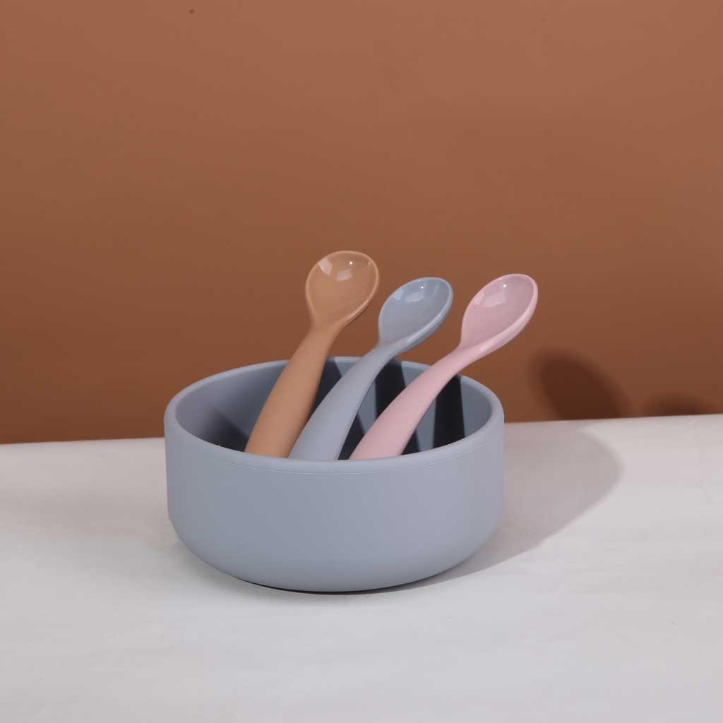 Petu Petu - Silikone skål - Dyb tallerken til børn - Blå