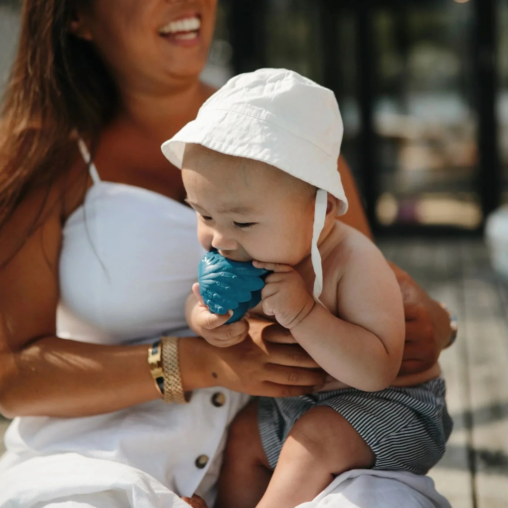 Natruba - Badedyr i naturgummi - Mørkeblå påfugl